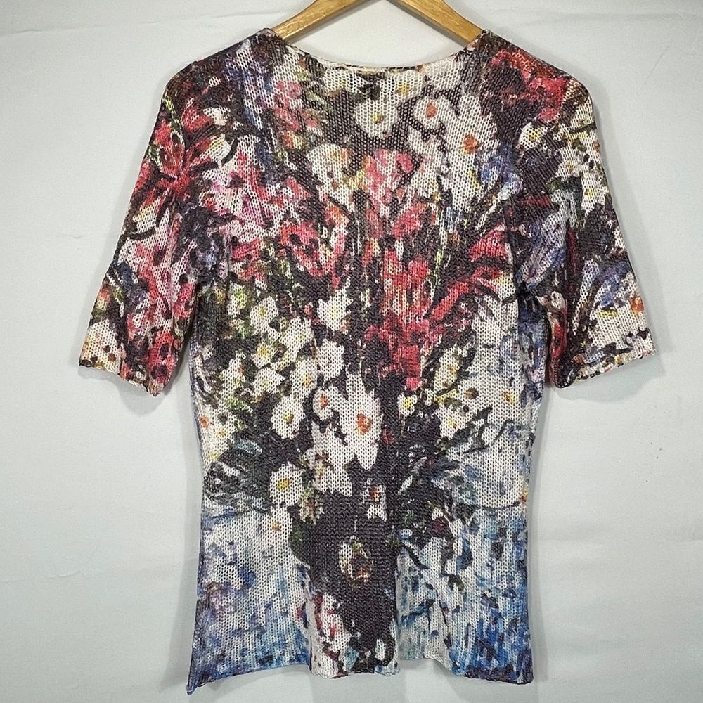 Color Works Floral Button Up Cardigan - Picture 9 of 13